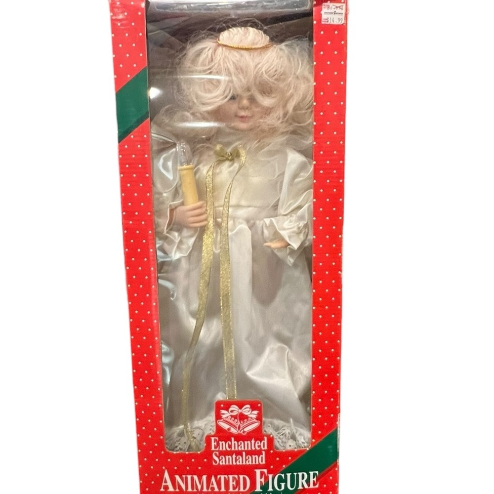 Angel Figurine Enchanted Santaland Animated Figure Angel Light and Motion Decor